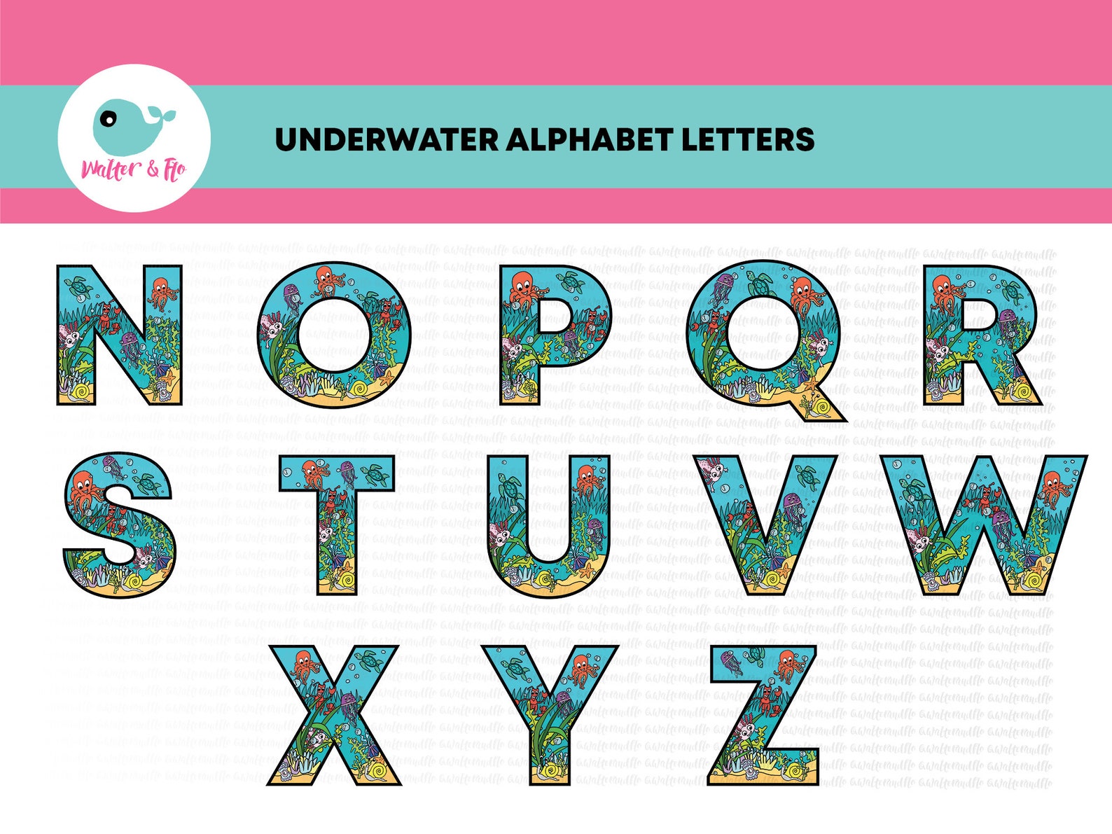 Under The Sea Alphabet Free Printable Coloring Pages