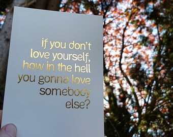 CHOOSE YOUR OWN quote postcards! Cream & gold foil postcards with your choice of words. Frame or send some #happymail!