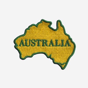 Australia Map Embroidered Iron On Patch | Australian Flag Badge | Sew-On | Backpack Jacket Hat