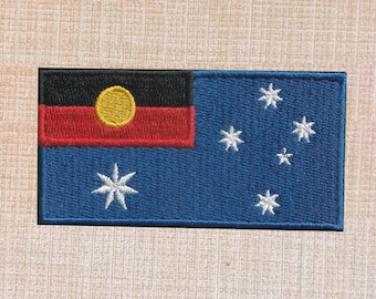 Australian Aboriginal Flag Embroidered Patch | Iron-On Badge for Jackets, Backpacks