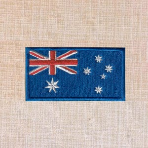 Broderad lapp med australisk flagga | Stryk-på- och sy-på-kardborremärke