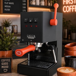 Gaggia Classic-portafilterhandvat en stoomhendelset oranje set