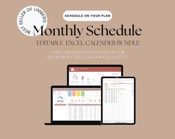 Werkplannerbundel | Maandelijkse taak, wekelijks taakbeheer (Excel/Sheets)