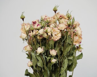 Rosas secas, color rosa (como se muestra en la imagen). Decoración para el hogar, regalos navideños.