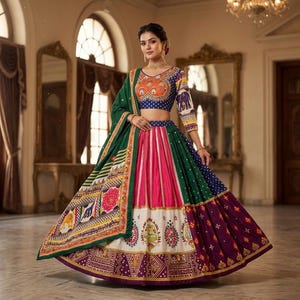 designer navratri dress Black Mirror Work Navratri Chaniya Choli