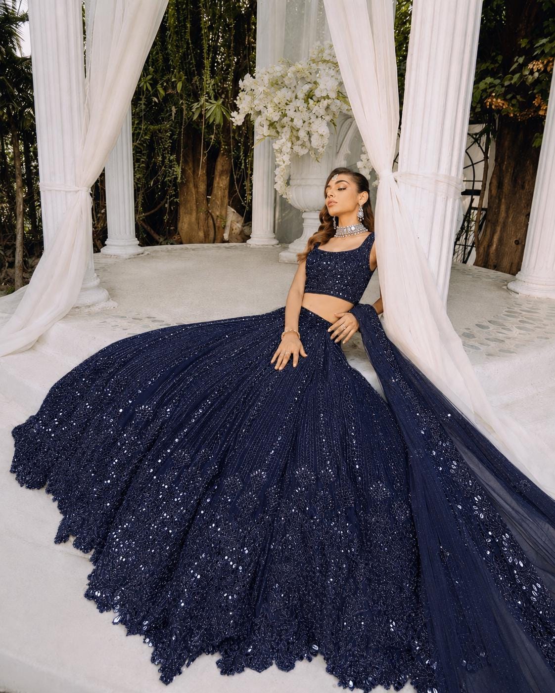 Navy Blue Indian Dress