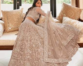 Conjunto de Lehenga Choli de lujo para mujer, Lehenga de boda de diseñador de alta gama