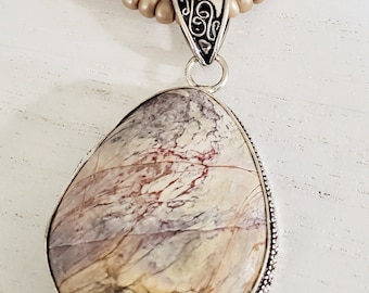 Jasper necklace, pendant necklace, statement necklace, stone necklace, best friend gifts, sister gift