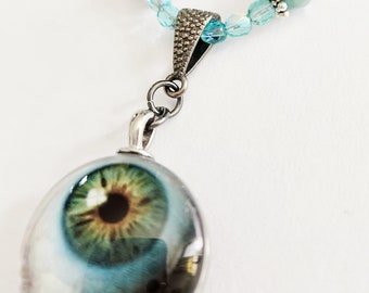 Eye necklace, Halloween jewelry, Gothic Necklace, Art deco necklace, Best Friend gift