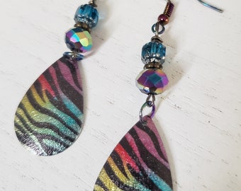 Rainbow Earrings, Bold, Bright colors, Trendy Earrings, Gift for Best Friend, Sister Gift