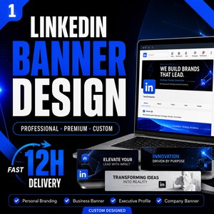 Design del banner per LinkedIn / Copertina LinkedIn professionale personalizzata / Banner per personal branding, business e aziende
