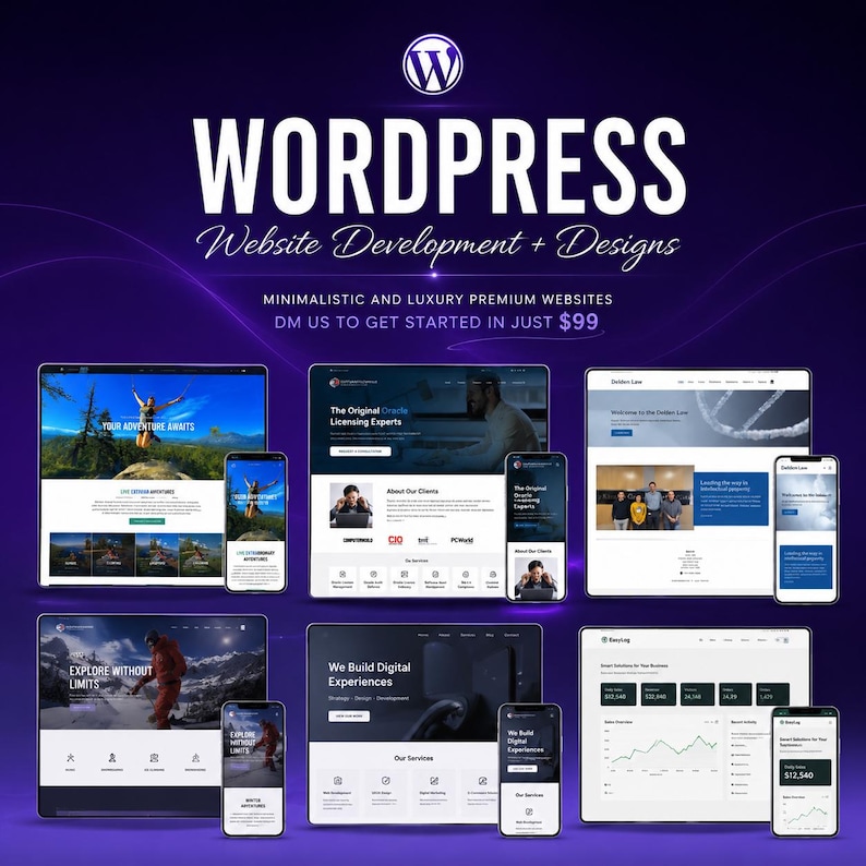 Luxury WordPress Website Design - Minimalistic Custom Website for Small Business