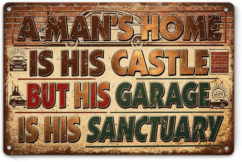 Funny Vintage Garage Signs, Man Cave Wall Decor for Men, Retro Metal ...