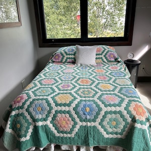 Antique quilt grandmothers flower garden - Etsy 日本