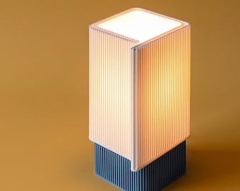 RIFT rechthoekige 3D-geprinte lamp, sculpturale moderne nachtkastjelamp, architectonisch licht