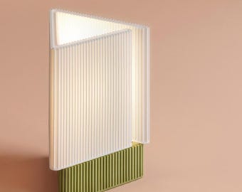 RIFT-driehoeksgeometrische 3D-geprinte lamp, architecturale nachtkastjelamp, modern licht