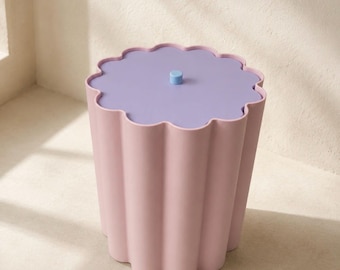 Cloud Ripple Waste Bin | Puffy Flower Trash Can  | Cute Home Decor | Modern Bedroom & Bathroom Bin
