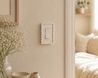 Cloud Ripple Light Switch Cover | White