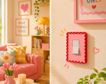 Cloud Ripple Light Switch Cover | Baby Pink x Peach Pink