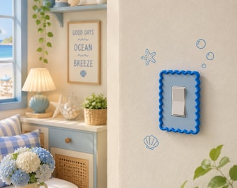 Cloud Ripple Light Switch Cover | Baby Blue x Sky Blue