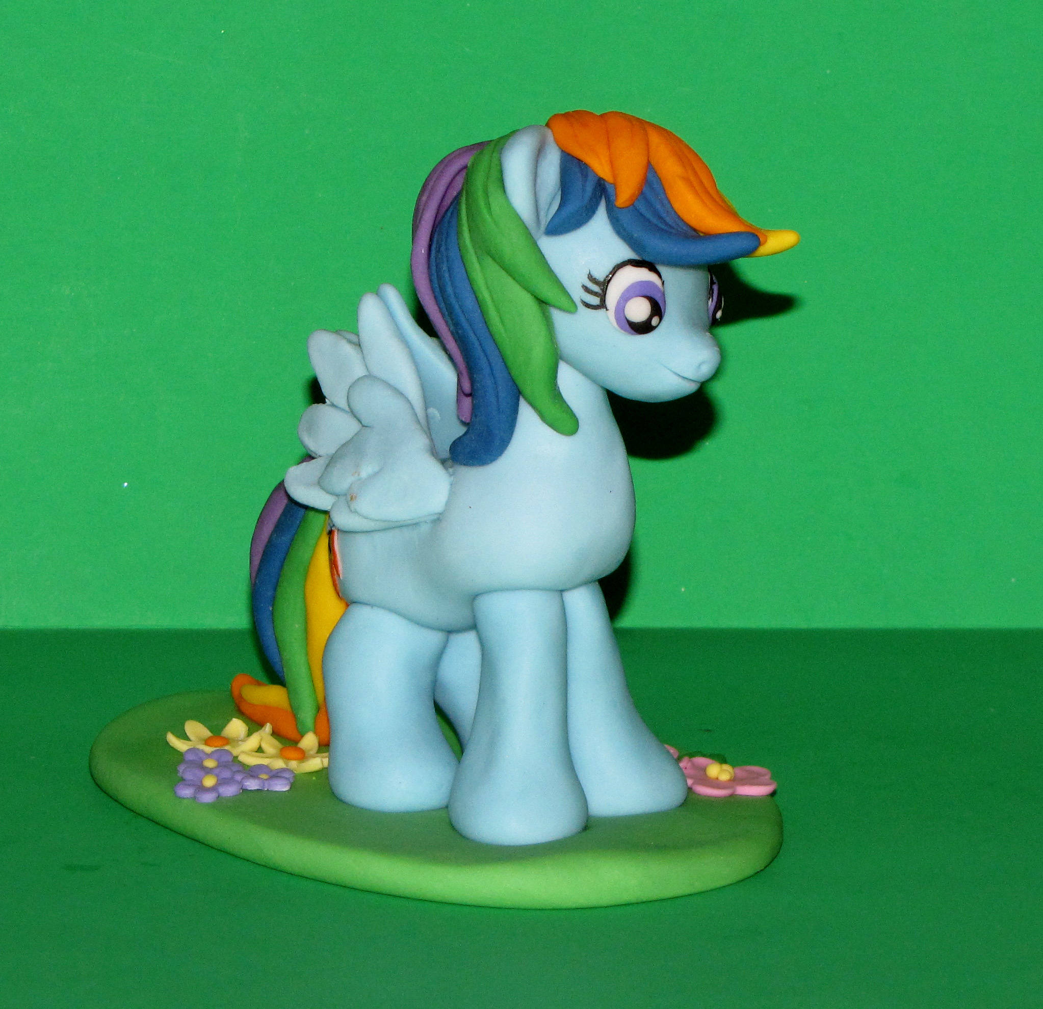 My Little Pony Rainbow Dash Fondant Edible Cake Topper Etsy