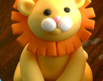 Cute Lion Cake Topper for birthday or baby shower fondant cake decoration