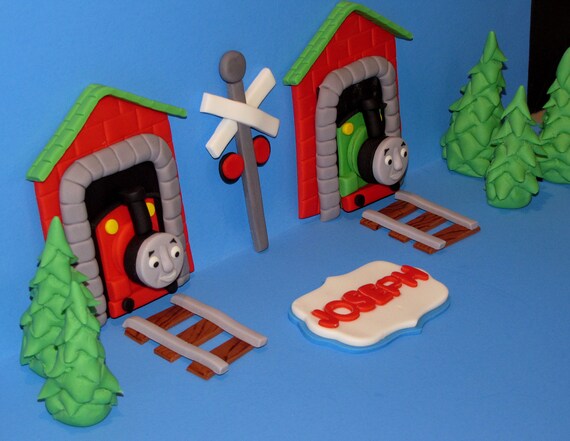 Thomas The Train Cake Topper Fondant Edible Thomas The Train Etsy