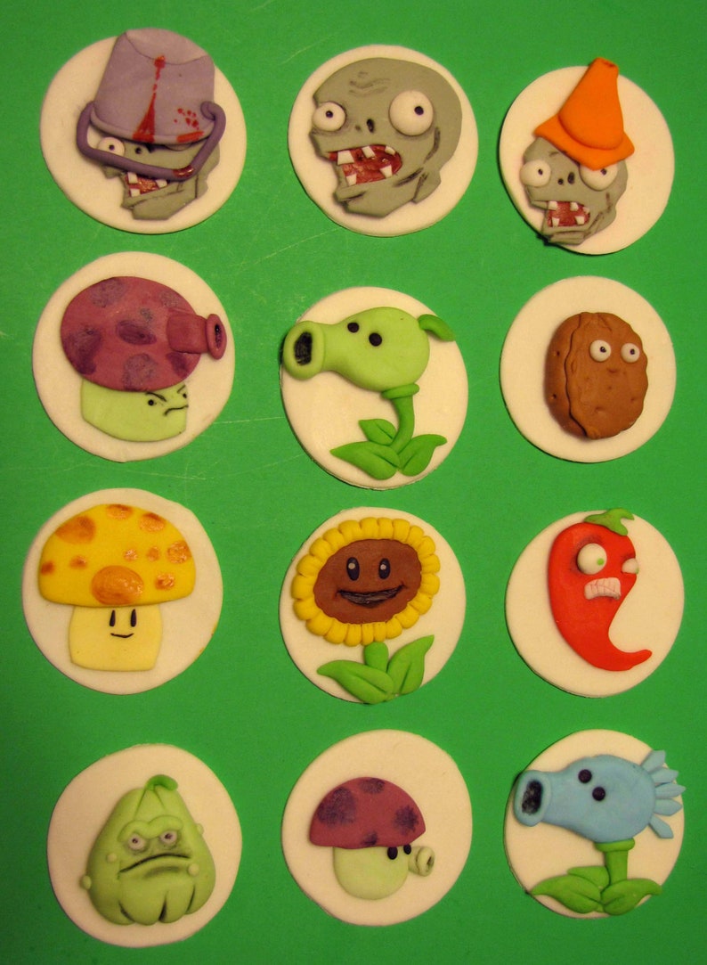 Plants Vs Zombies Cupcake Toppers Etsy