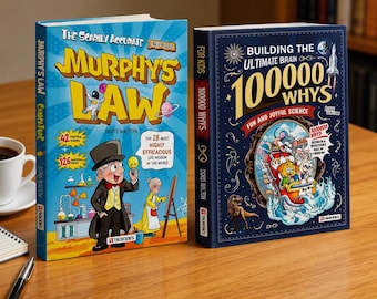 Murphy’s Law & 100000 Whys Book Bundle for Kids | Fun STEM Science Learning Books | Educational Cartoon Gift Set for Curious Children