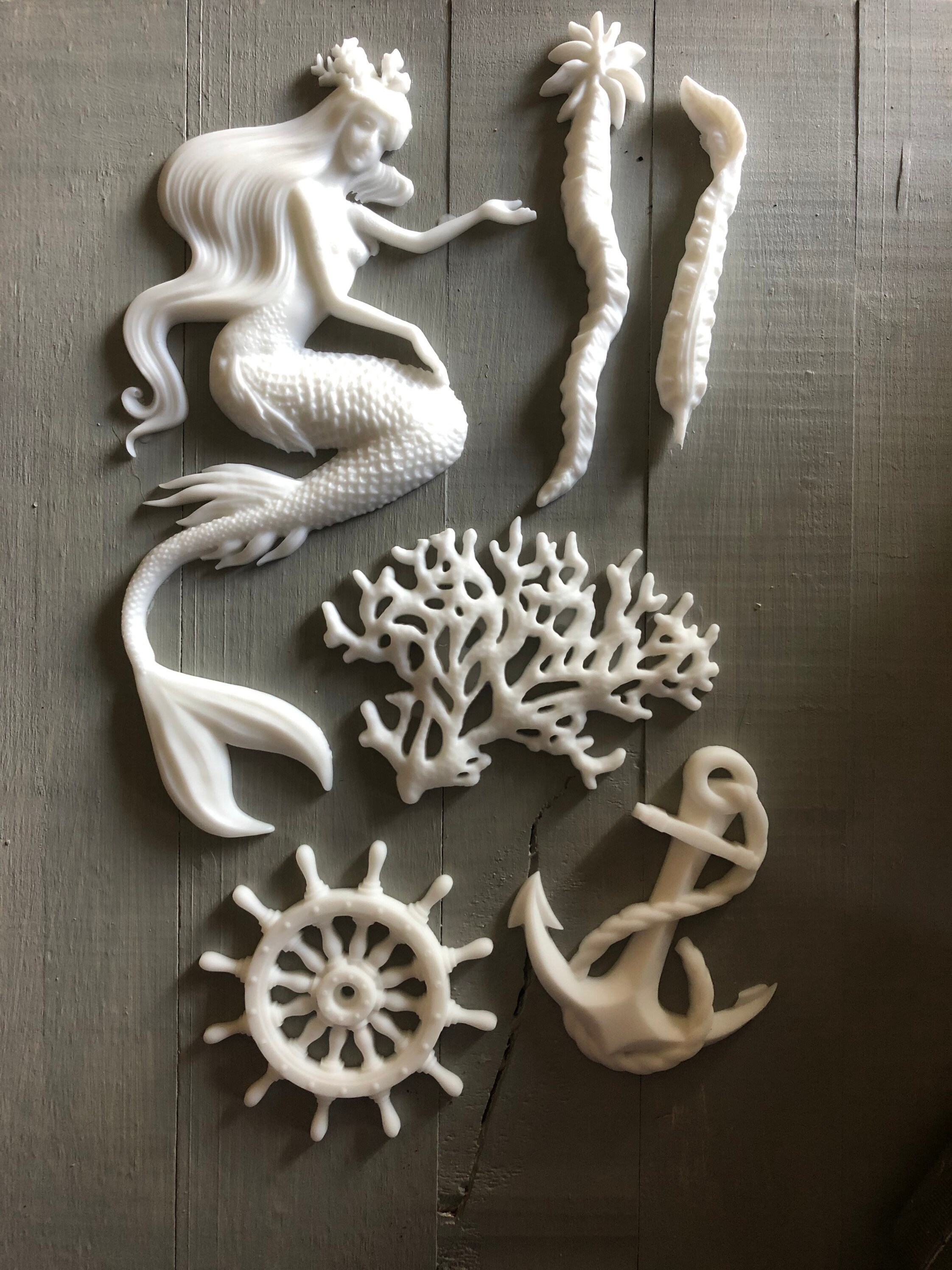 Mermaid Nautical Resin Appliqués Etsy