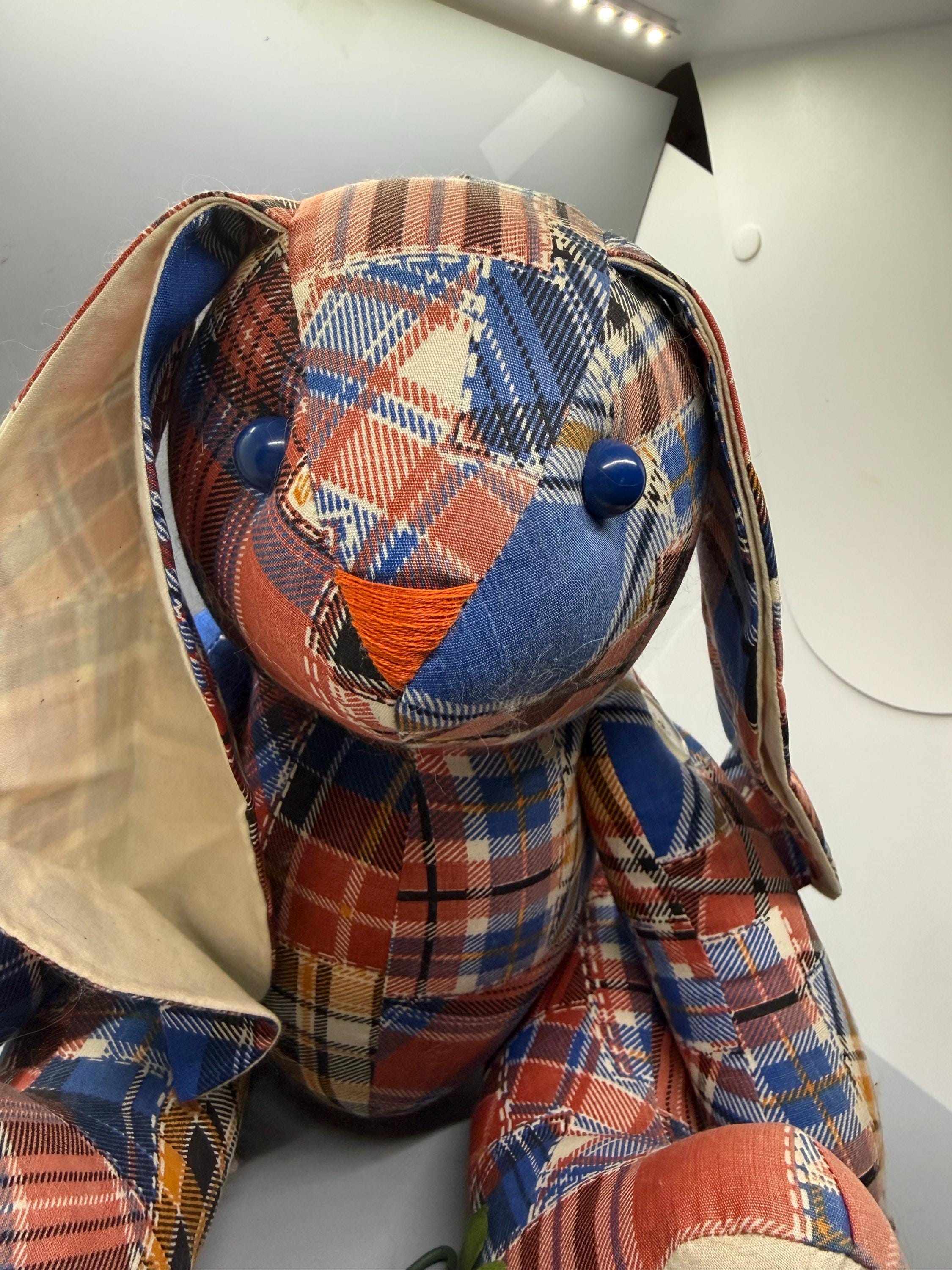 Plaid Patchwork Jointed Bunny Rabbit - Etsy