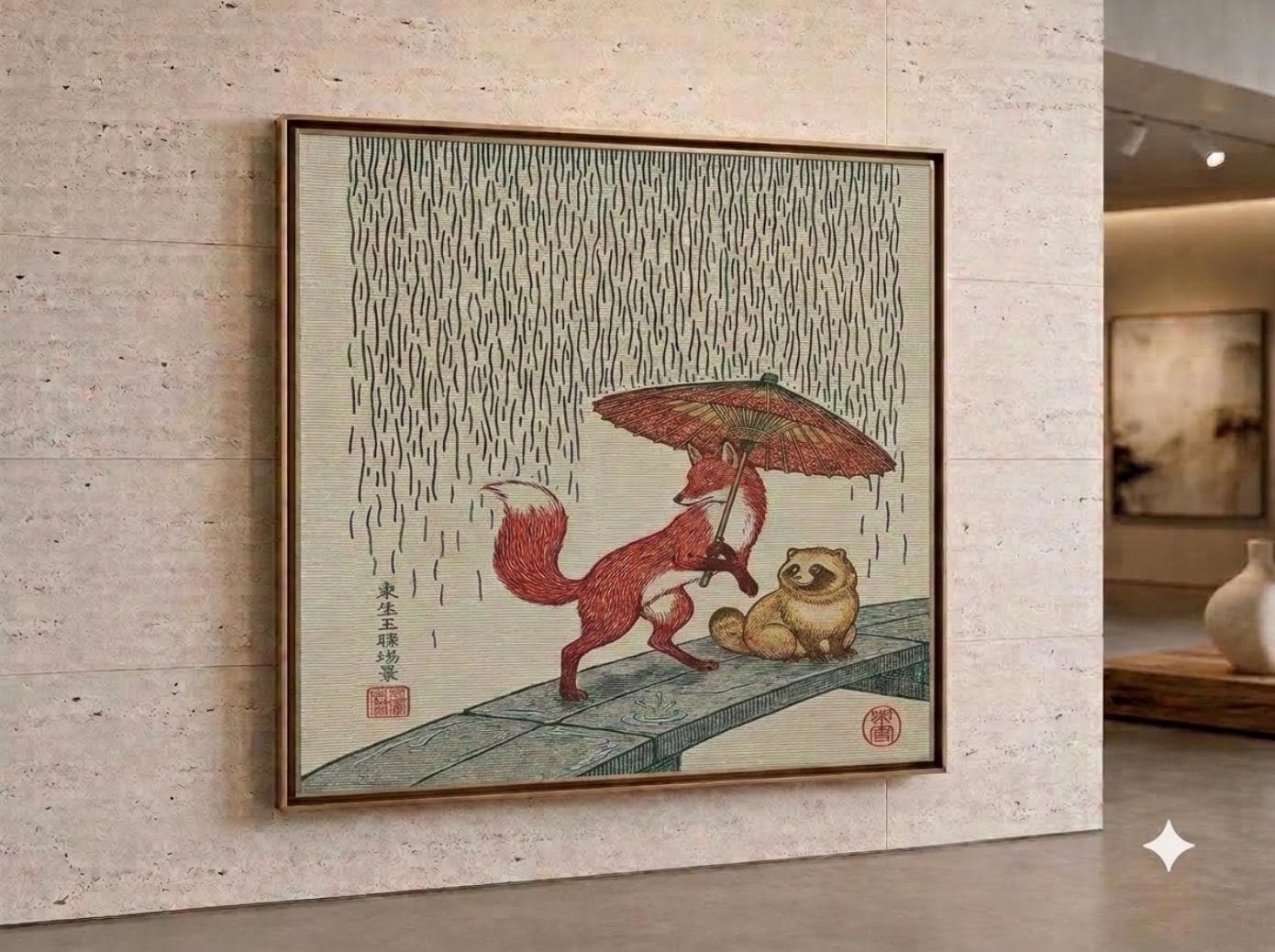 Japanese Tanuki Painting - Etsy