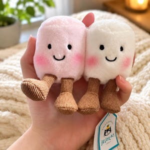 Süßes Marshmallow-Plüsch-Duo - weiches, gemütliches Kuschel-Begleiter-Set