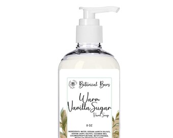 Warm Vanilla Sugar Pump Soap - Womens Liquid Hand Soap - Bathroom Soap - Stocking Stuffers - Gifts for Her