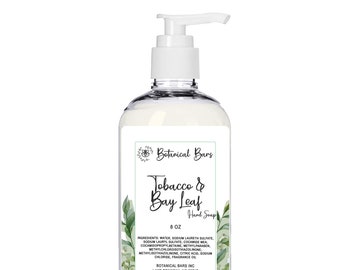 Tobacco and Bay Leaf Pump Soap - Mens Liquid Hand Soap - Bathroom Soap - Stocking Stuffers - Gifts for Him