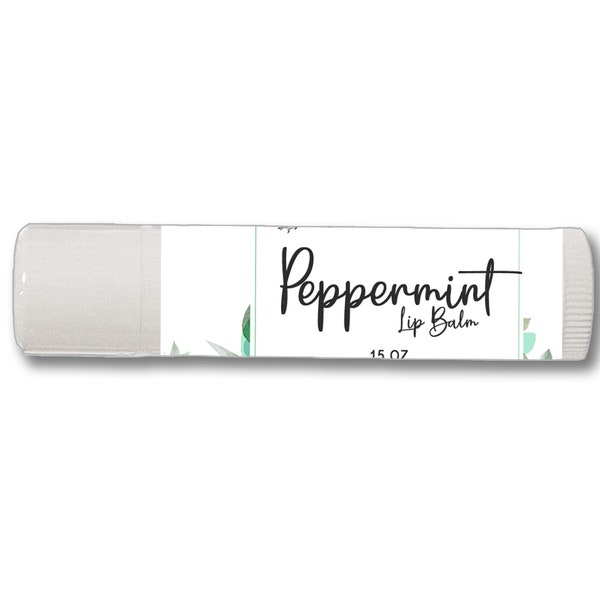 All Natural Peppermint Lip Balm - Non Waxy Lip Balm - All Natural Lip Balms - Peppermint Chapstick - Stocking Stuffers