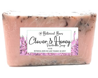 Clover and Honey Soap - Vegan Soap - Gluten Free Soap - Botanical Bars Soap - Floral Soap Gift - Womens Stocking Stuffers - Soap for Her