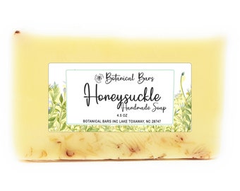 Honeysuckle Soap - Vegan Soap - Gluten Free Soap - Botanical Bars Soap - Floral Soap Gift - Womens Stocking Stuffers - Soap for Her