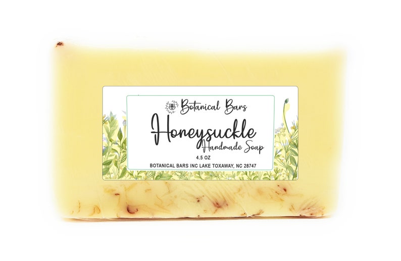 Honeysuckle Soap Vegan Soap Gluten Free Soap Botanical Bars Soap Floral Soap Gift Womens Stocking Stuffers Soap for Her image 1