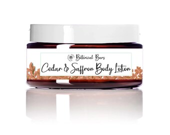 Cedar and Saffron Body Lotion - Paraben Free Lotion - Men's Lotion - Mens Stocking Stuffers - Gifts for Him - Mens Body Lotion