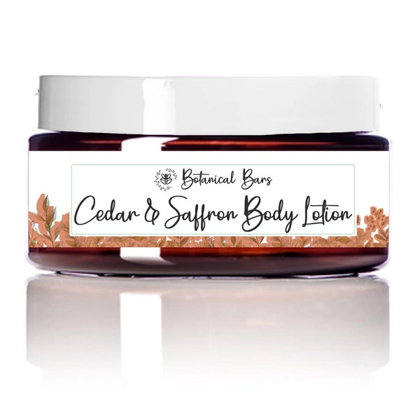 Cedar and Saffron Body Lotion - Paraben Free Lotion - Men's Lotion - Mens Stocking Stuffers - Gifts for Him - Mens Body Lotion