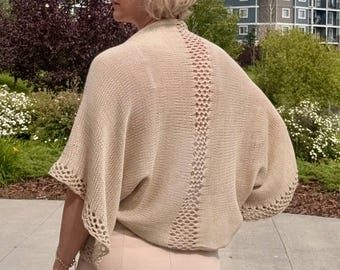 Lightweight Cotton Shrug Knitting Pattern | Convertible Cove