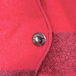 Vintage Filson 1970s Mackinaw Red Buffalo Plaid Wool Jacket Size 42 Mens USA image 8