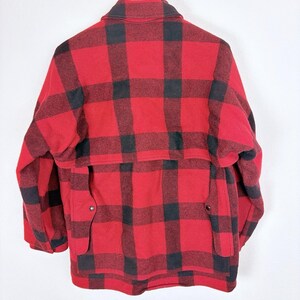 Vintage Filson 1970s Mackinaw Red Buffalo Plaid Wool Jacket Size 42 Mens USA image 2
