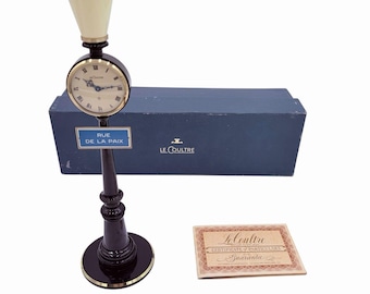 Vintage LeCoultre Roman Dial Rue de la Paix Street Lamp Clock Box Running