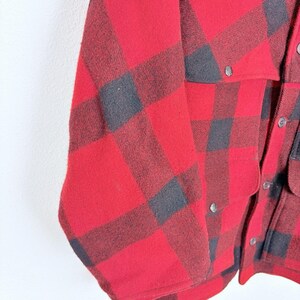 Vintage Filson 1970s Mackinaw Red Buffalo Plaid Wool Jacket Size 42 Mens USA image 6