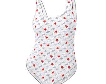 America 250 White One-Piece Swimsuit