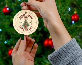 Kernel Panic Under The Tree Ornament - Funny Developer Gift Ornament - IT Humor Holiday Ornament - Geek Christmas Gift