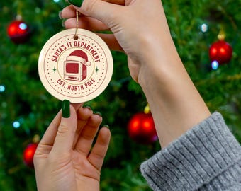 Santa's IT Department Christmas Ornament - Funny Tech Gift Ornament - IT Humor Holiday Ornament - Geek Family Gift