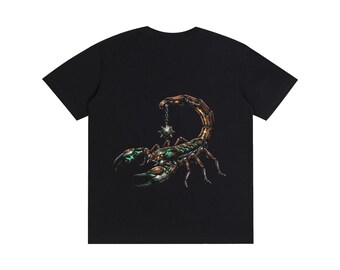 Maglietta con scorpione biomeccanico / Illustrazione fantasy steampunk con coda a flagello